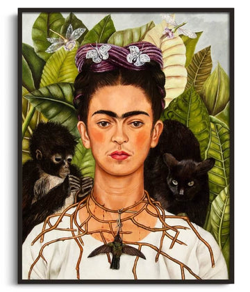 Reproduction Autoportrait avec collier d'épines et colibri Frida Kahlo – peinture à l'huile
