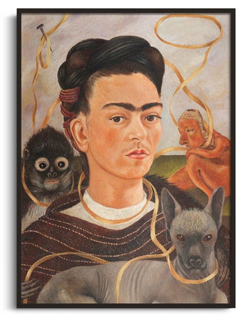 Reproduction Autoportrait avec un petit singe Frida Kahlo – peinture à l'huile