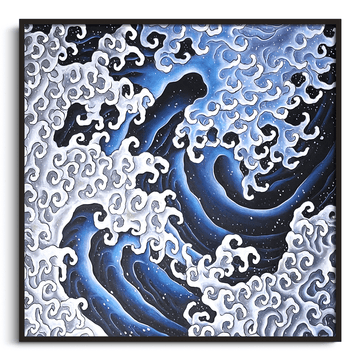 Reproduction Vague masculine Hokusai – peinture à l'huile