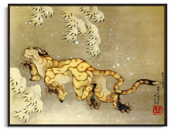 Reproduction Tigre dans la neige Hokusai – peinture à l'huile